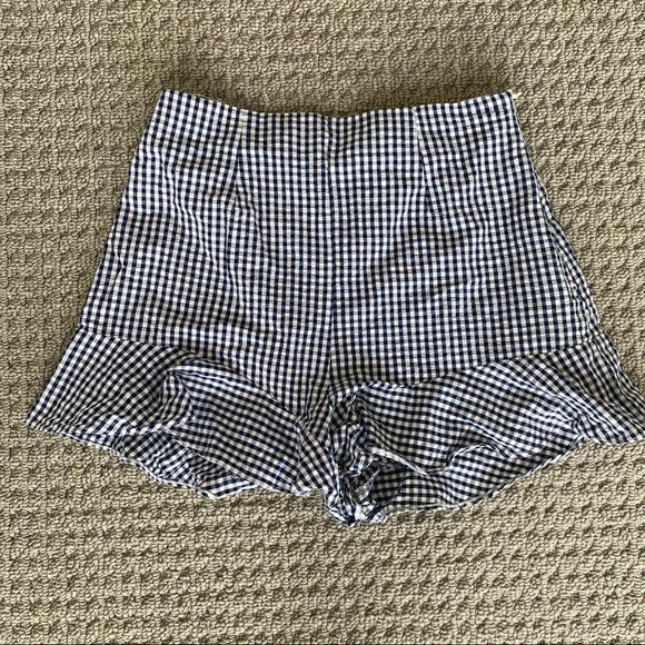ZARA Gingham Ruffle Shorts - Picture 4 of 9